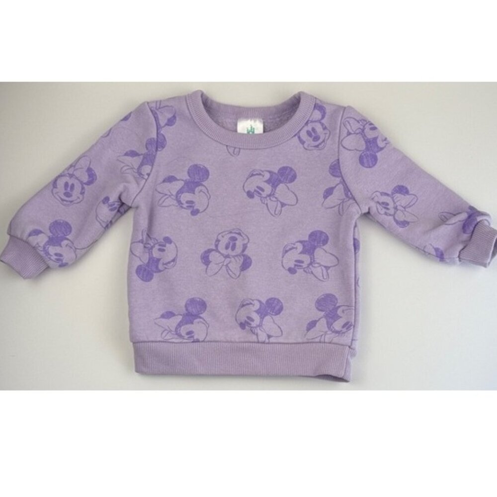 Disney Baby Minnie Mouse Sweatshirt Purple Toddler Pullover Size 9M NWOT